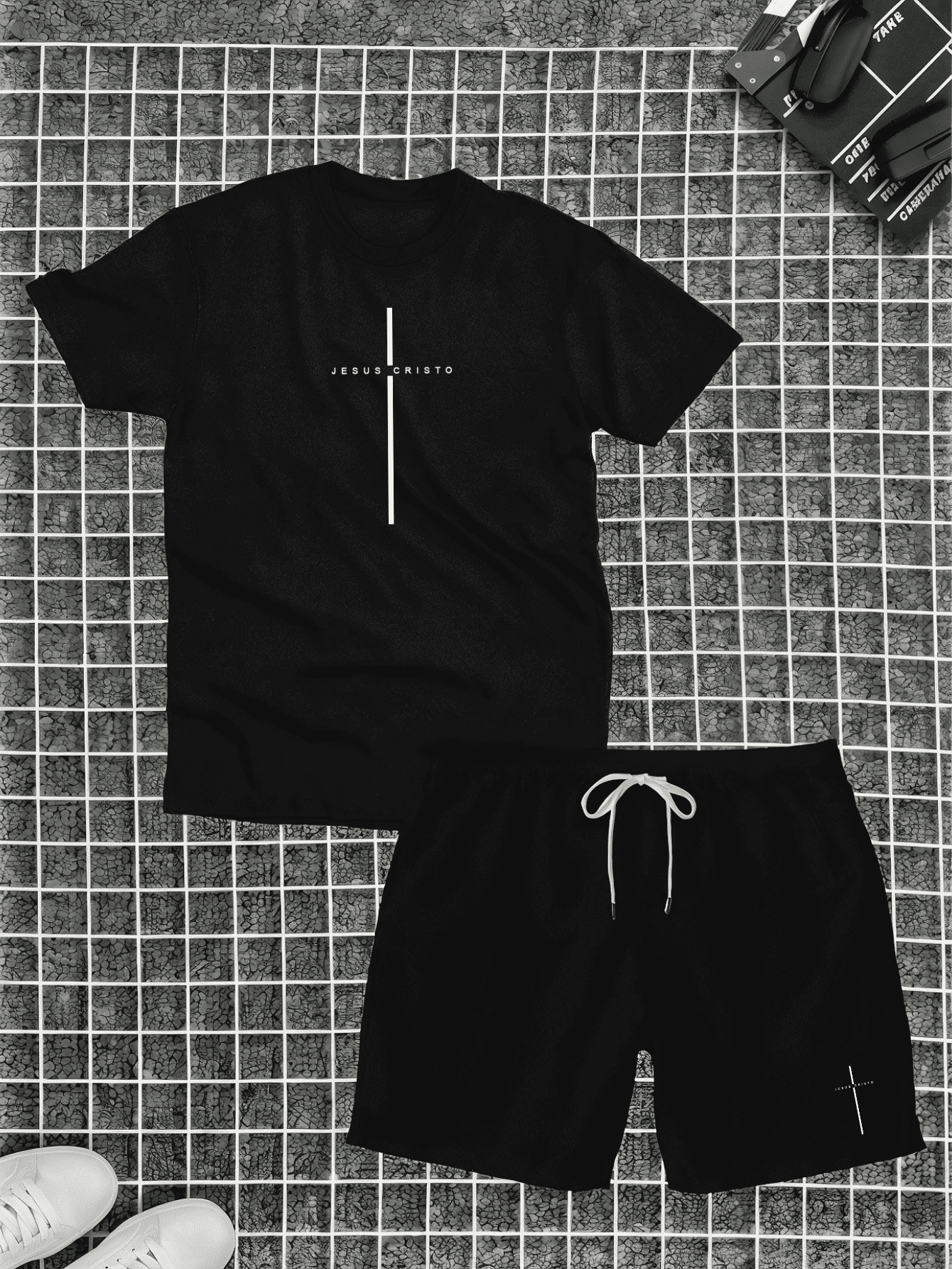 Kit Camiseta Algodão + Short Tectel Jesus Cristo Verão Combo