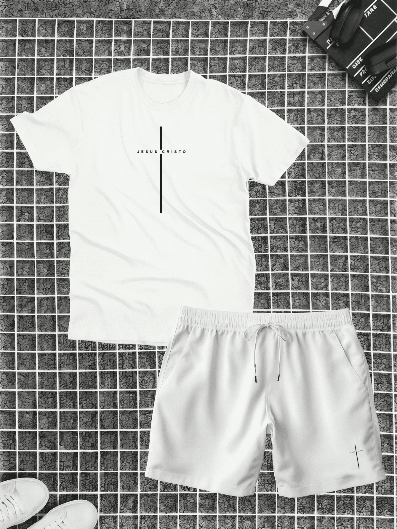 Kit Camiseta Algodão + Short Tectel Jesus Cristo Verão Combo