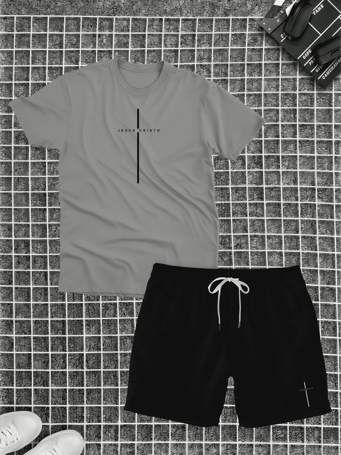 Kit Camiseta Algodão + Short Tectel Jesus Cristo Verão Combo