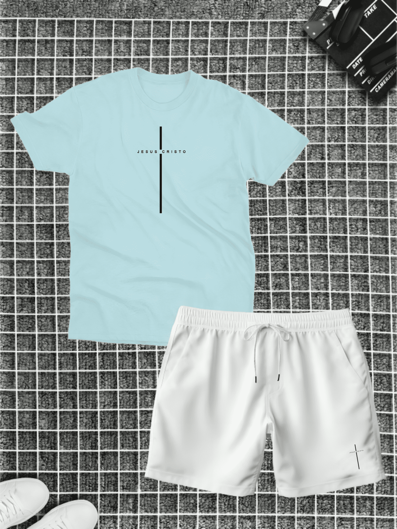 Kit Camiseta Algodão + Short Tectel Jesus Cristo Verão Combo