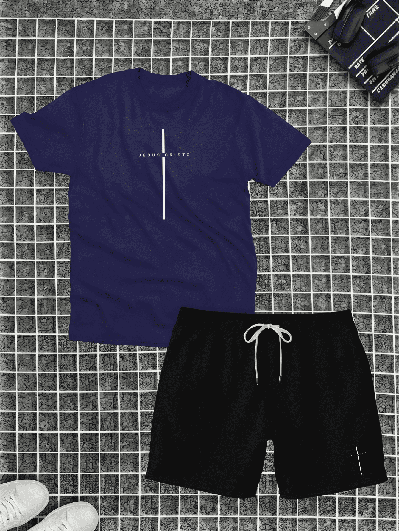 Kit Camiseta Algodão + Short Tectel Jesus Cristo Verão Combo