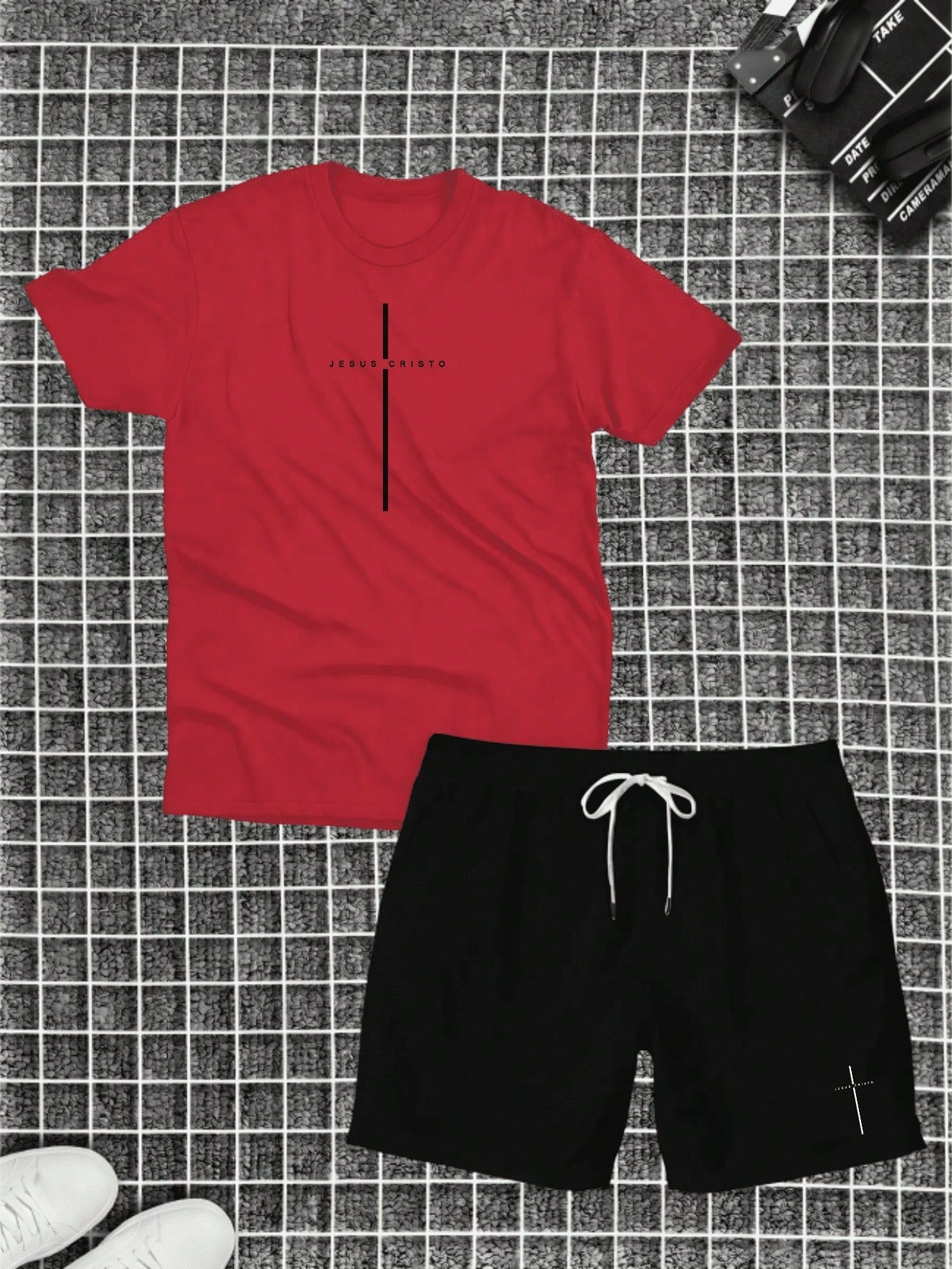 Kit Camiseta Algodão + Short Tectel Jesus Cristo Verão Combo