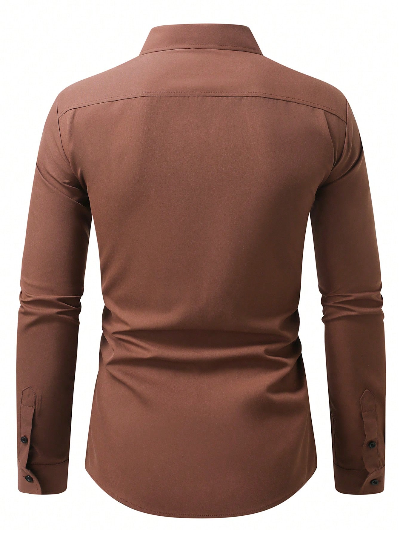 Manfinity RSRT Camisa casual de estilo country masculina de manga longa com botão único e estampa de planta rodeo