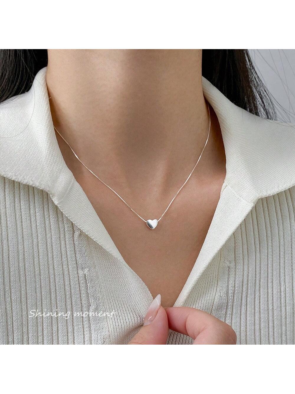 Colar Mini Coração Folheado a banhado a prata 925 a ouro 18K