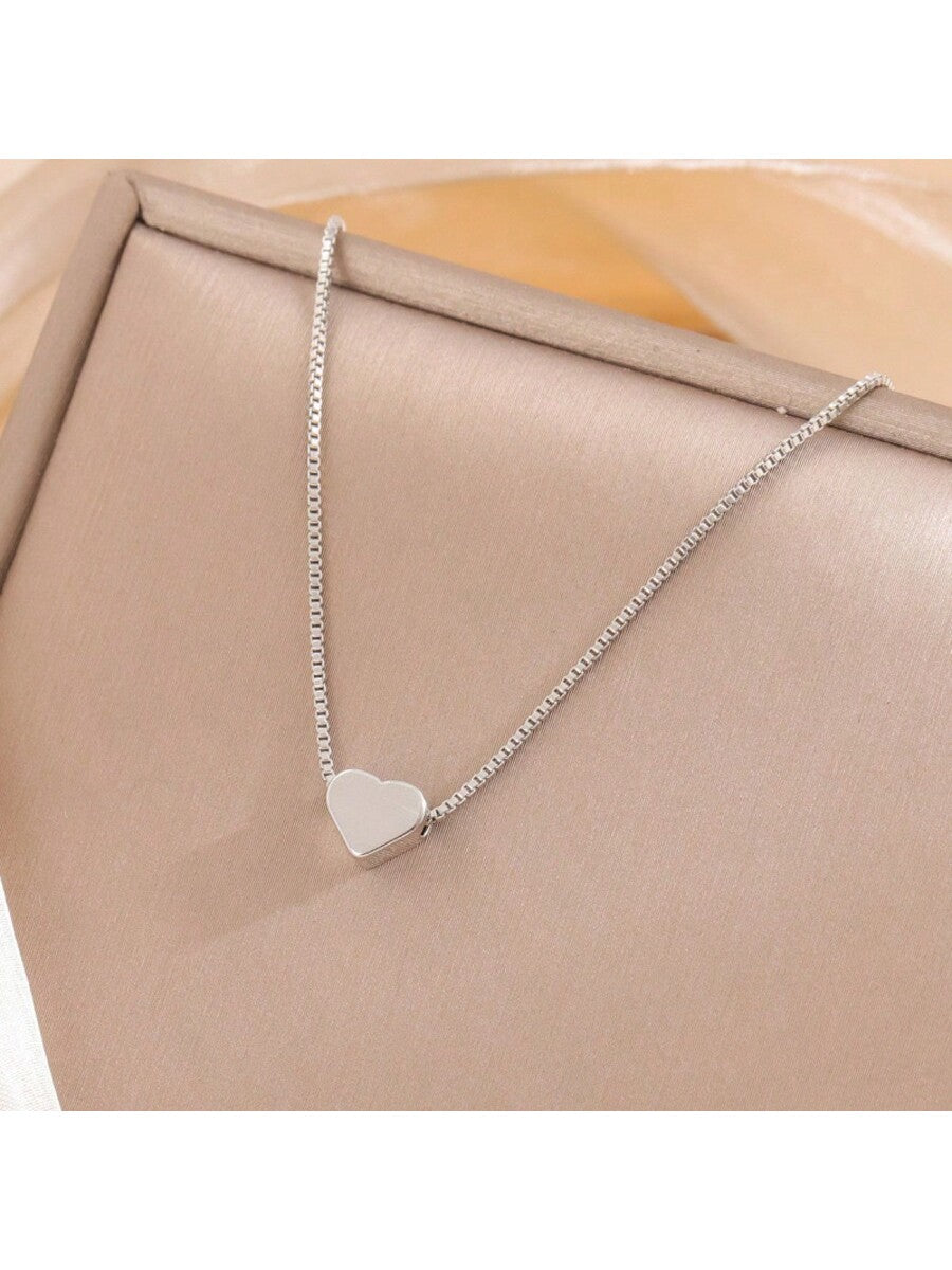 Colar Mini Coração Folheado a banhado a prata 925 a ouro 18K