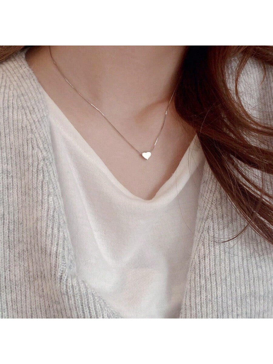 Colar Mini Coração Folheado a banhado a prata 925 a ouro 18K