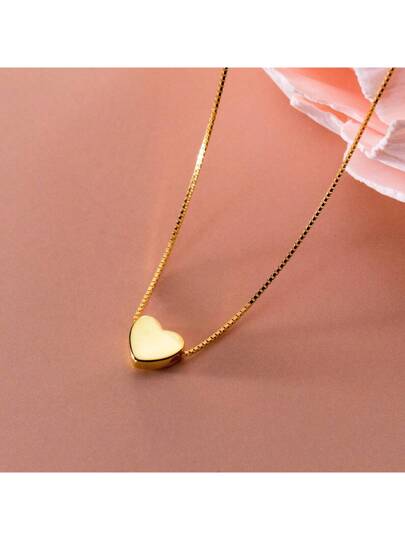 Colar Mini Coração Folheado a banhado a prata 925 a ouro 18K