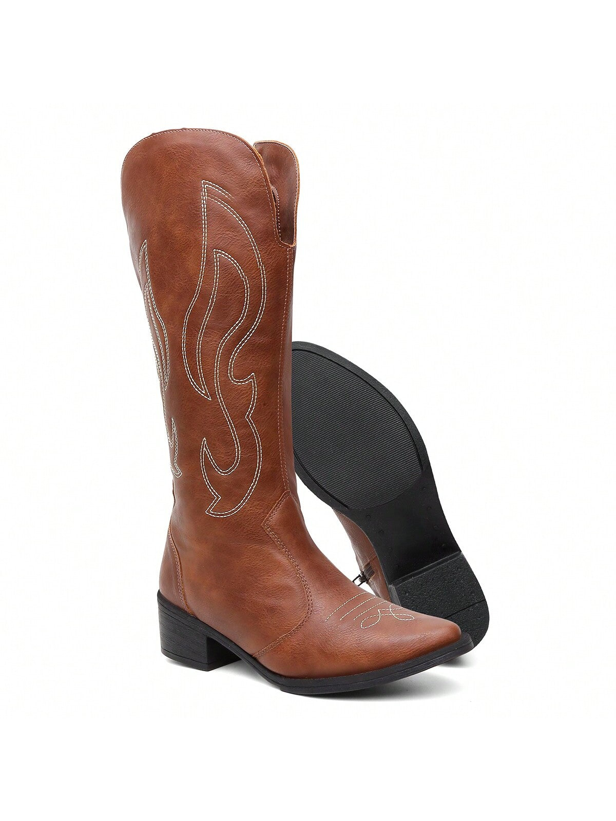 Kit Bota Feminina Western Texana Bordado Cano Alto + Bolsa Transversal Chic