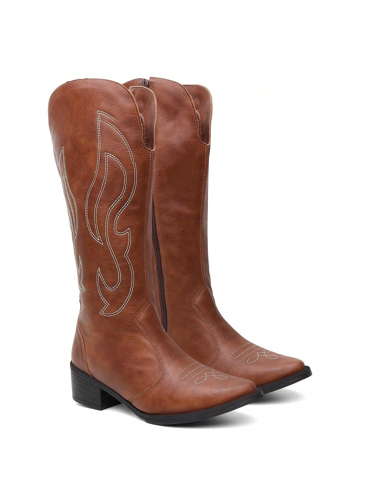Kit Bota Feminina Western Texana Bordado Cano Alto + Bolsa Transversal Chic