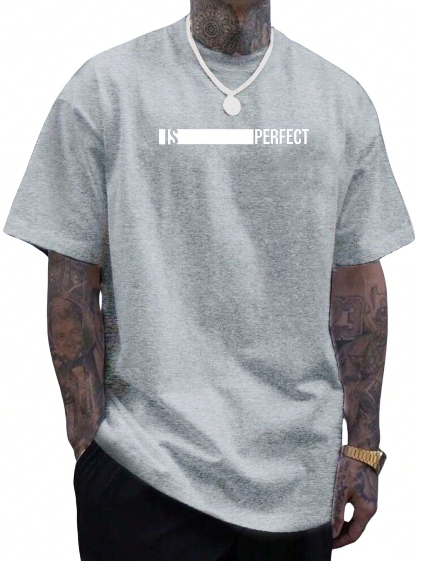 Camiseta Masculina Is Perfect Bco Camisa 100% algodão premium