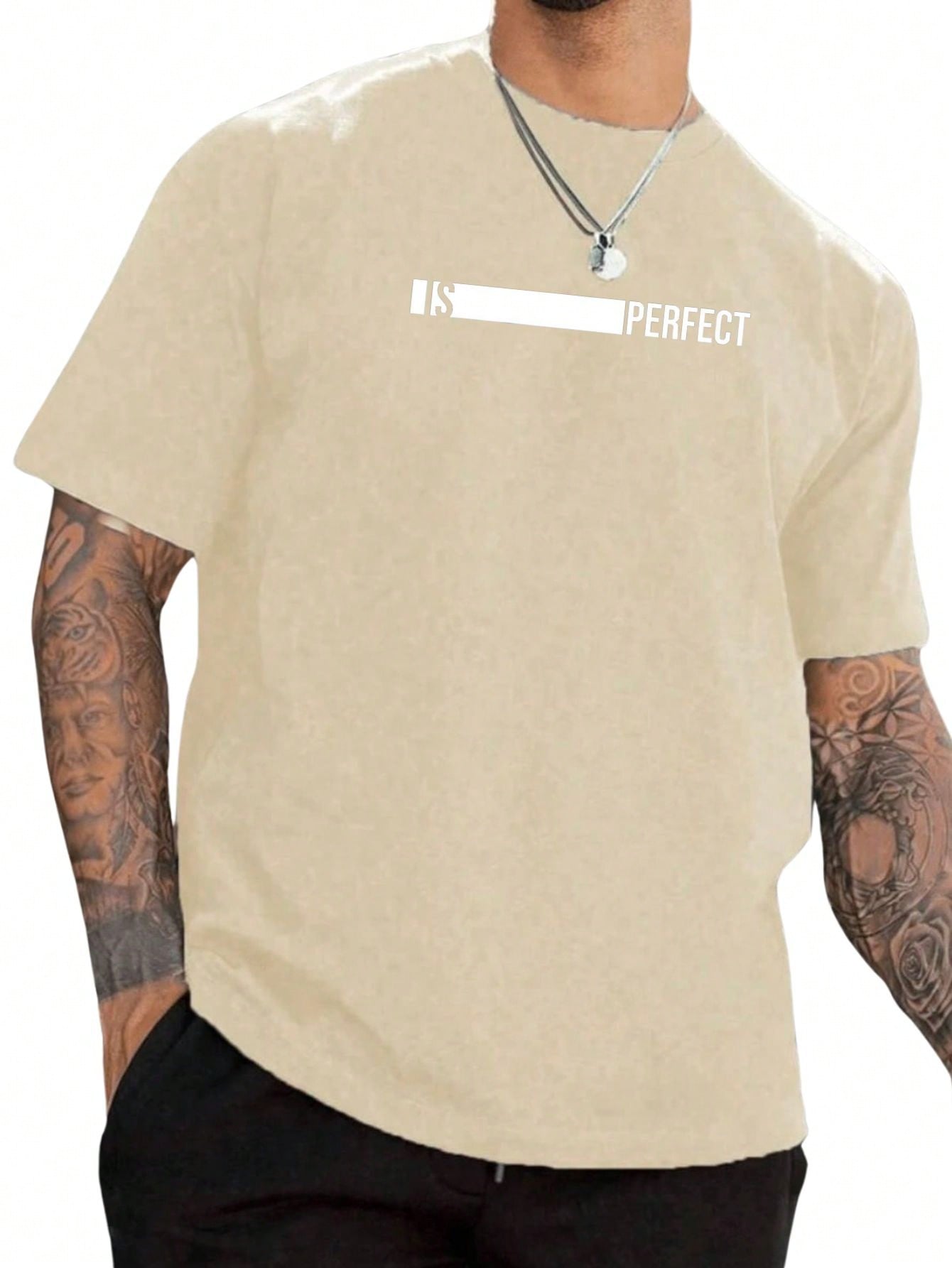 Camiseta Masculina Is Perfect Bco Camisa 100% algodão premium