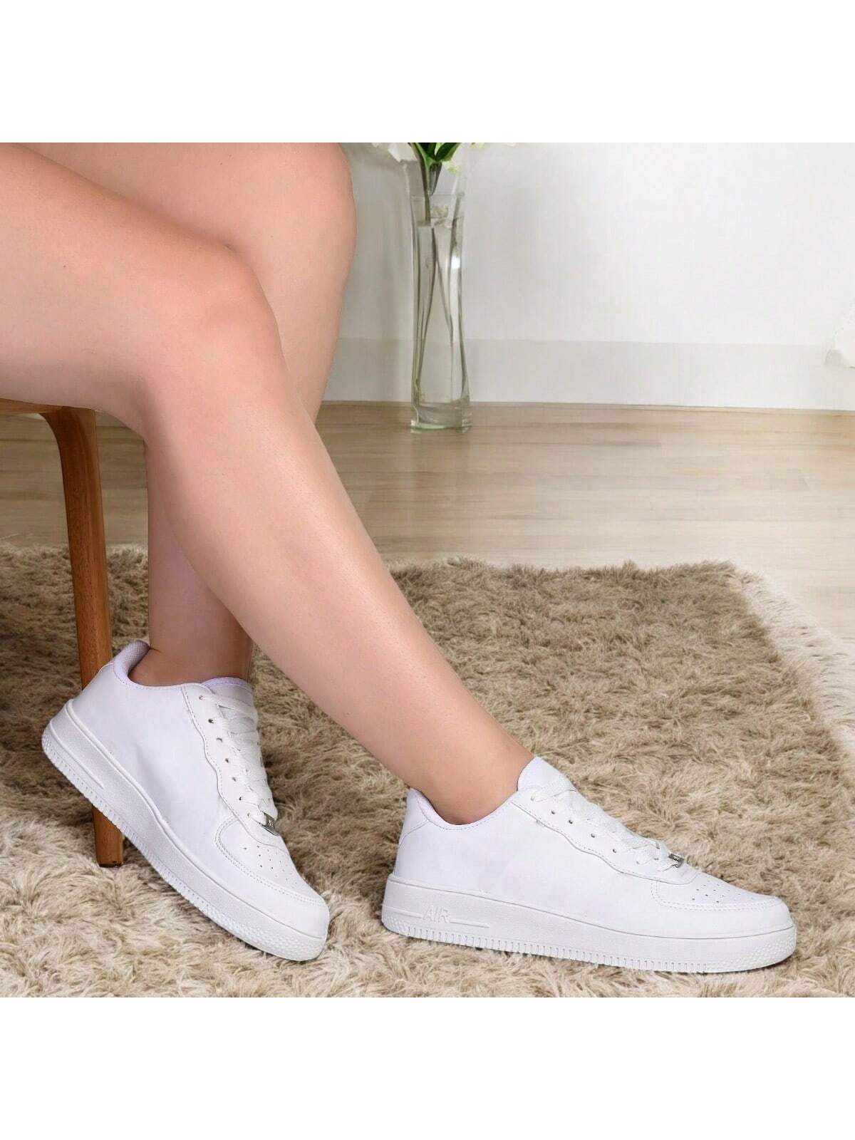 Tênis Feminino Branco Plataforma Casual Leve e Confortável