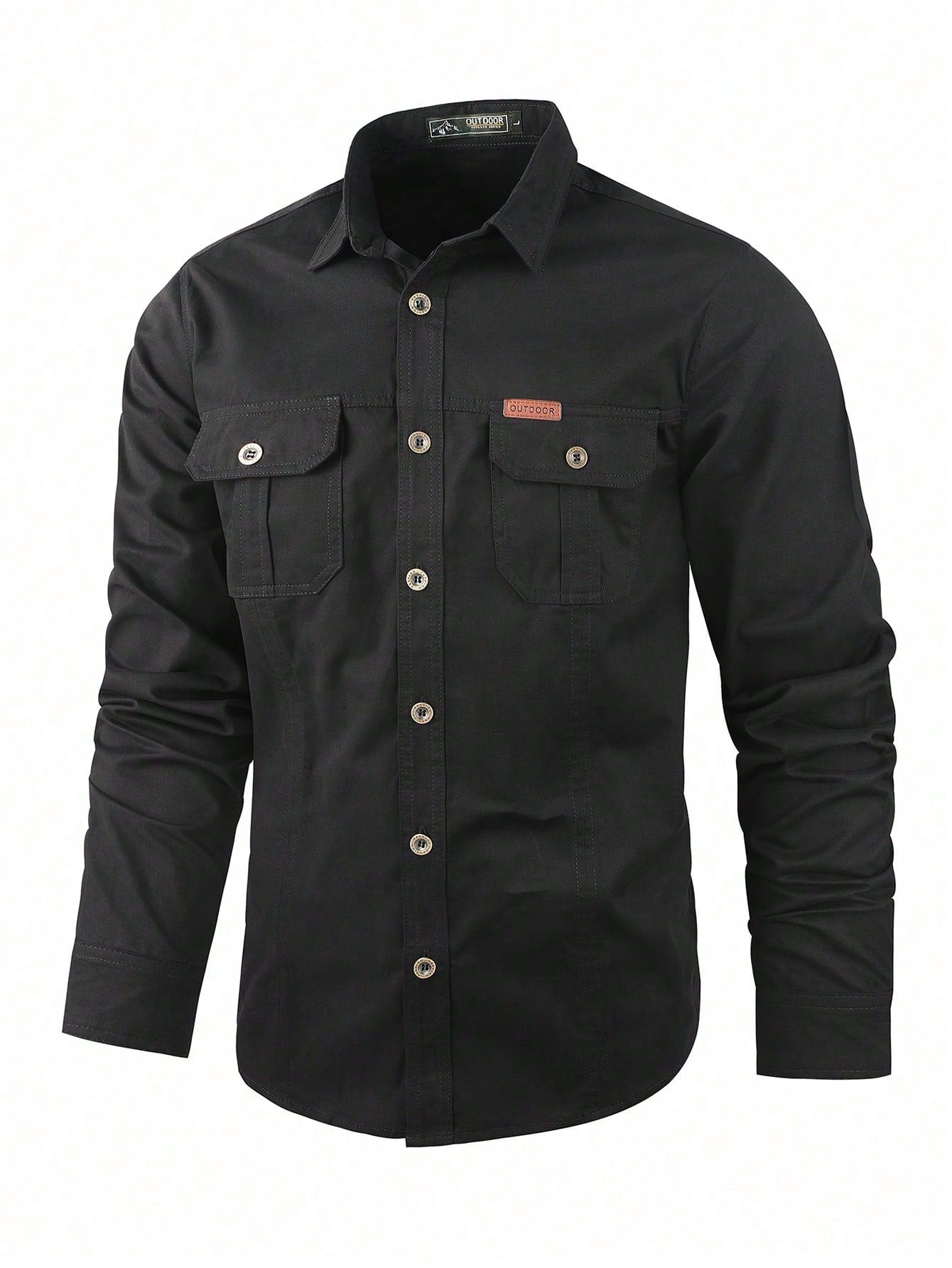 Camisa cargo casual masculina de algodão, camisas de manga larga para acampar y cazar, camisa de combate militar, camisas para senderismo, pesca, ropa de caza