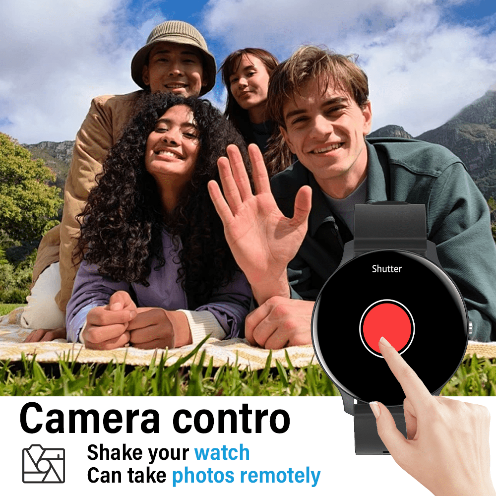 Laxasfit LAXASFIT Relógio Inteligente Masculino e Feminino Novo de 2025, Tela Digital, À Prova D'Água IP68, Mostrador Redondo, Caixa de Plástico, Pulseira de Silicone, Chamada Sem Fio, Mais de 100 Modos Esportivos, Lembrete de Clima, Despertador, Lembrete