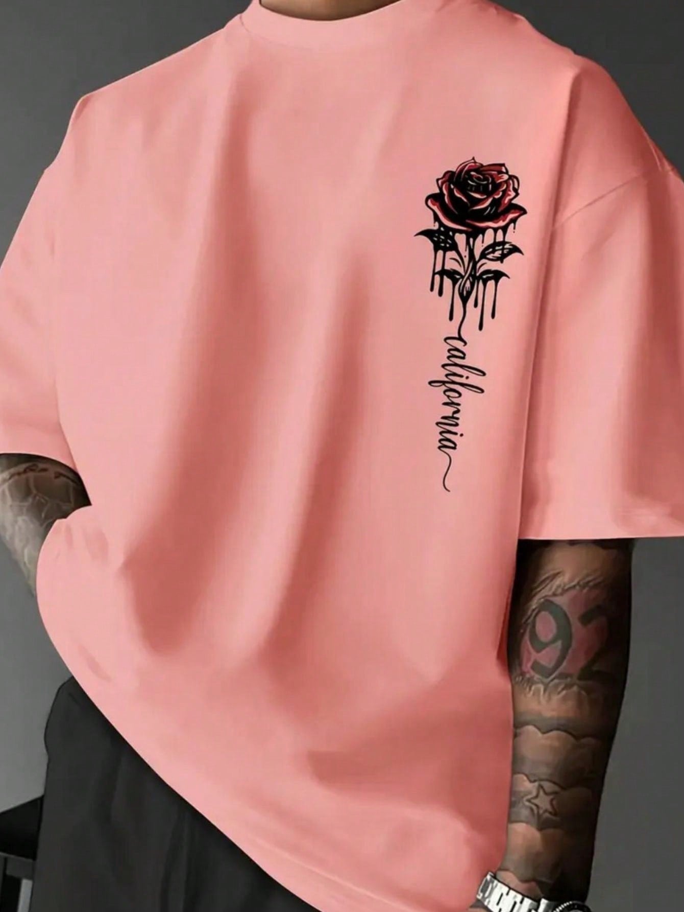 Camisa rosa california lançamento estampada 100% algodão