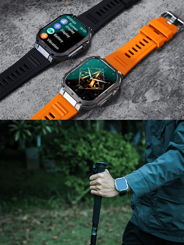 EIGIIS 1 Peça Smartwatch Multifuncional, Relógio Inteligente de Tela Cheia de 1,96 Polegadas para Homens, Capacidade de Bateria Maior de 360mAh, Mais de 80 Modos Esportivos, Fazer Chamadas, Lembrete de Mensagens de Terceiros, Lembrete de Sedentarismo, Com