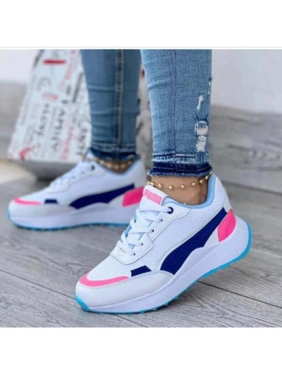 Tênis Esportivo Casual Feminino Estilo Blogueirinha Diversas Cores Modinha Leve Confortável - Envio Imediato