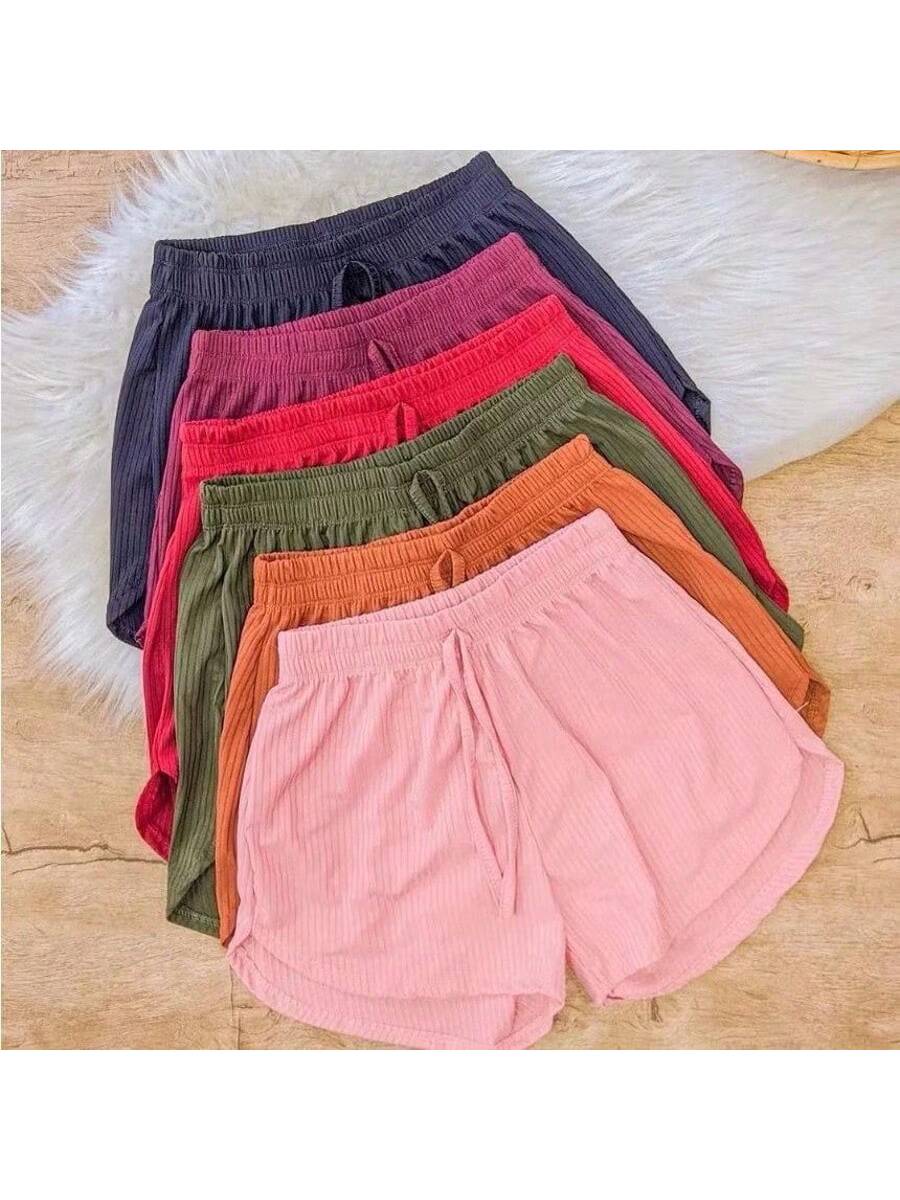 Kit com 5 Shorts Canelado P M G e GG
