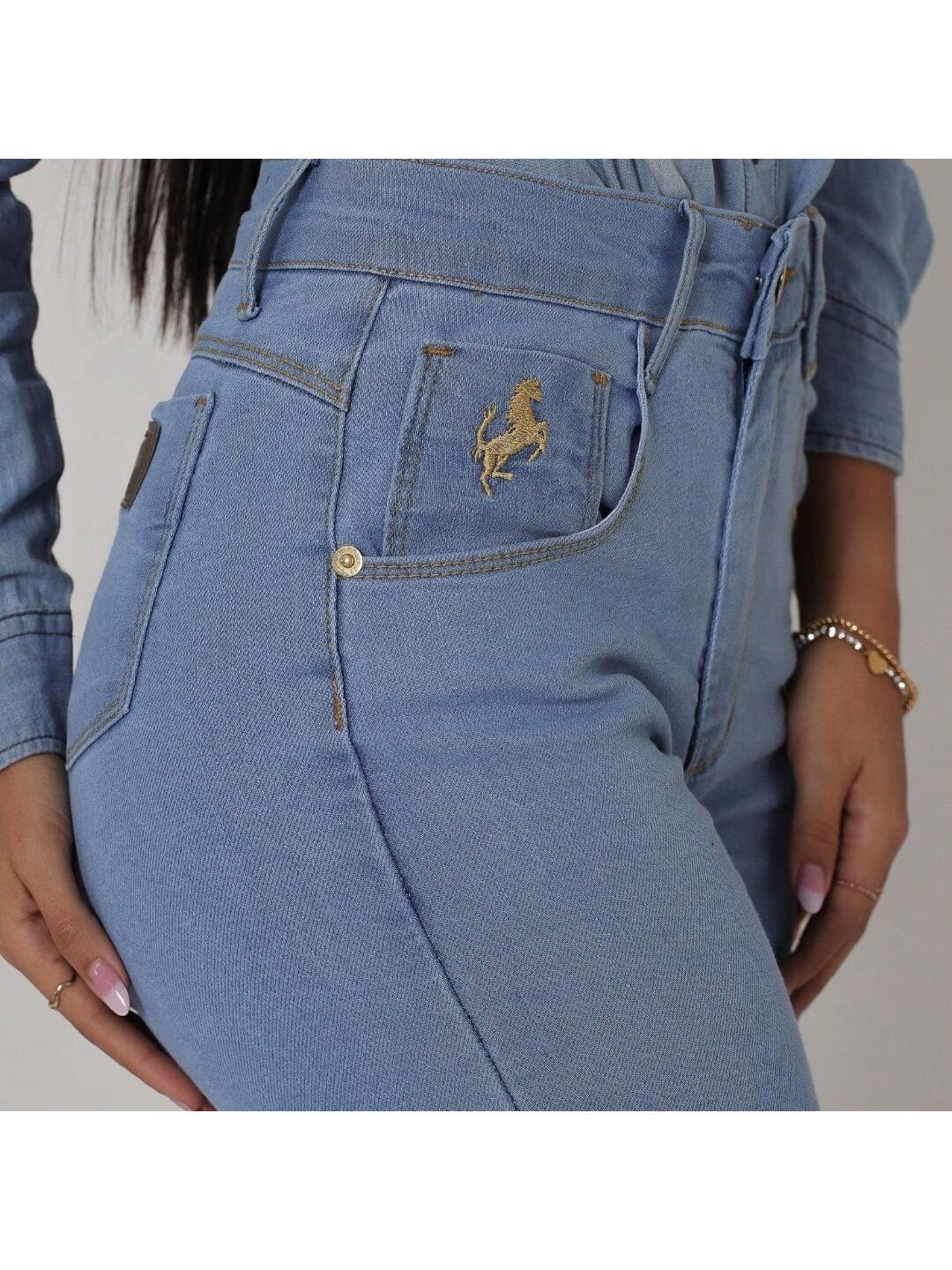 Calça Country de Rodeio Feminina Cintura Alta Com Lycra Cavalgada Montaria Sertanejo Pecuária