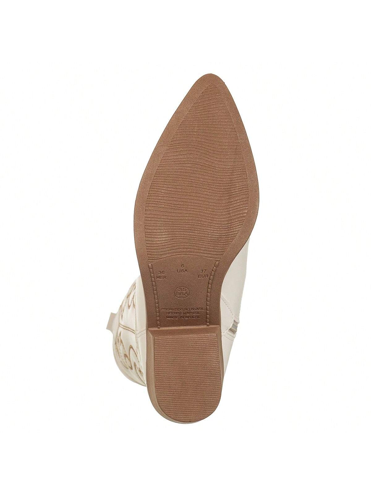 Bota Texana Feminina Cano Alto Salto Médio Western Bordada