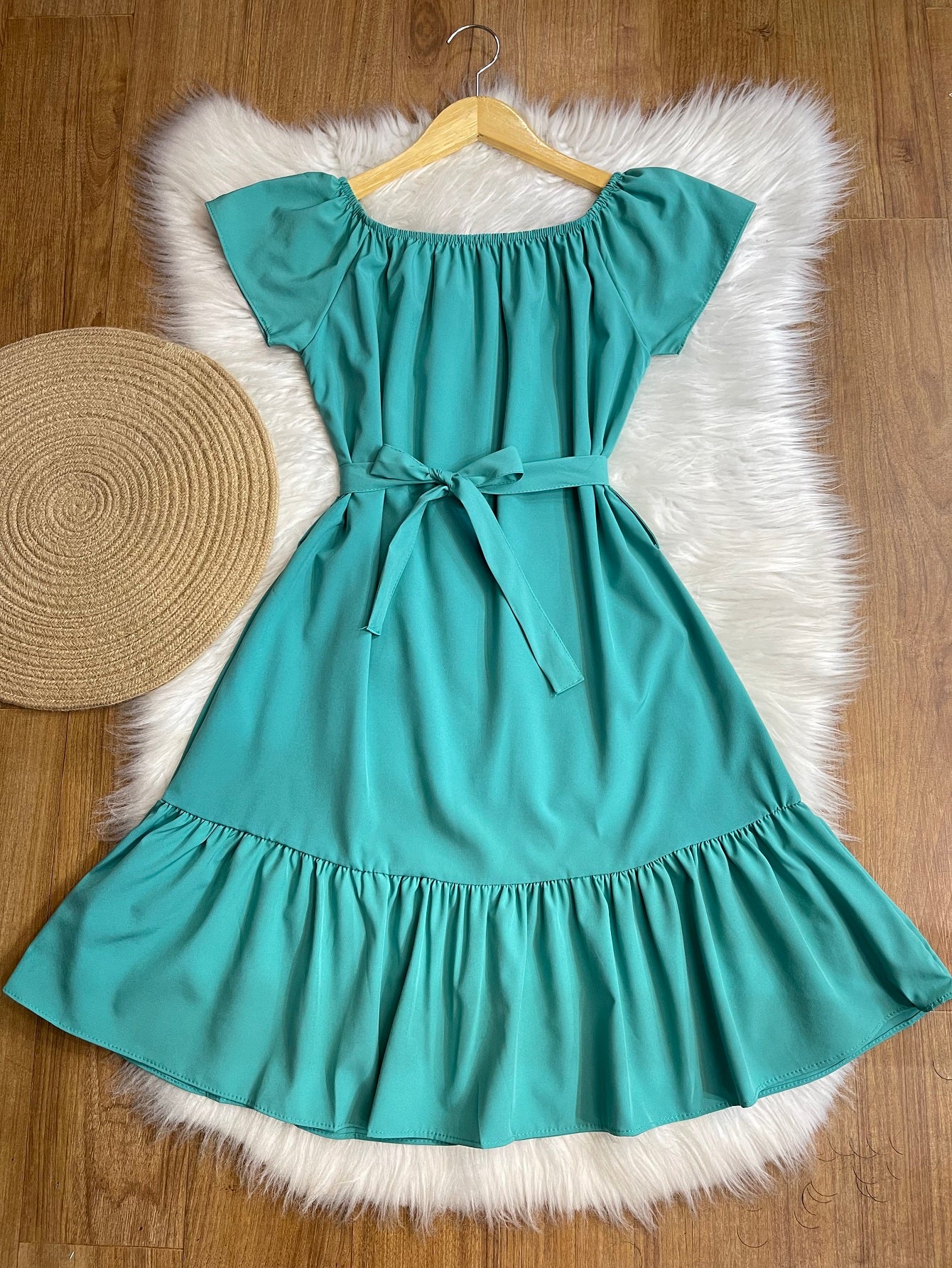 vestido ciganinha liso moda feminina
