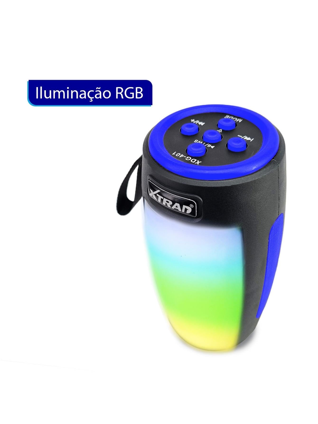 Caixa de som Caixinha portátil Led Rgb TWS