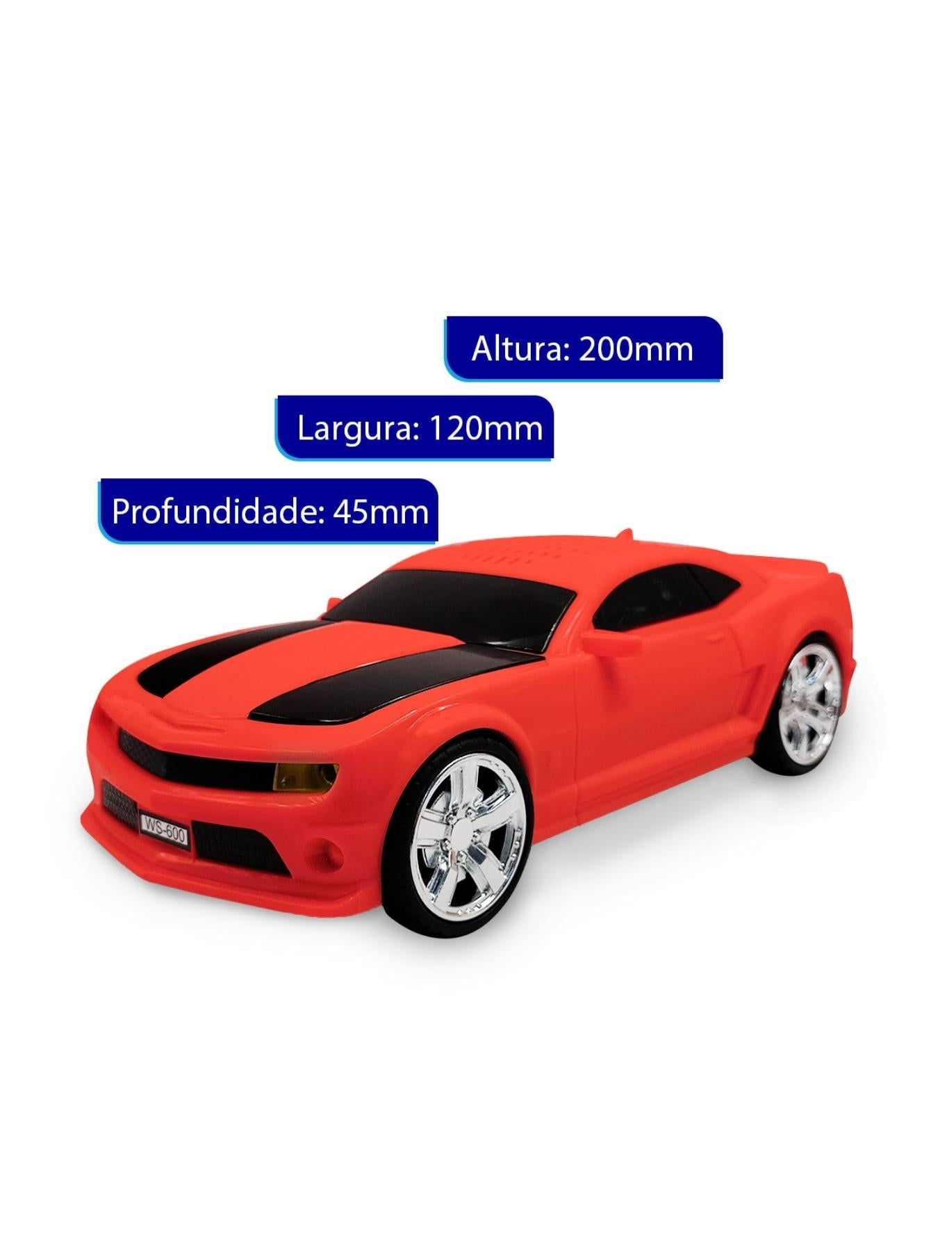 Caixa de som Bluetooth Formato Carro Camaro Portátil USB FM MP3