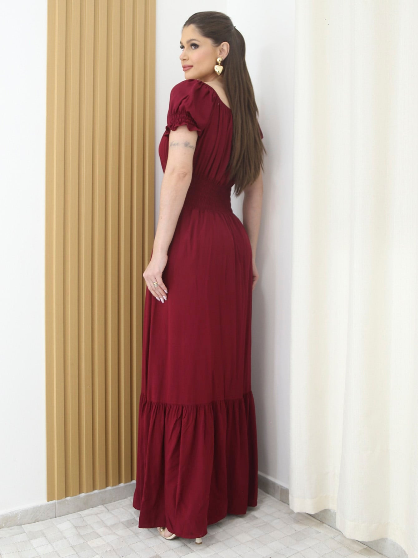 Vestido Longo Festa Evangélica Tem Forro e Elástico