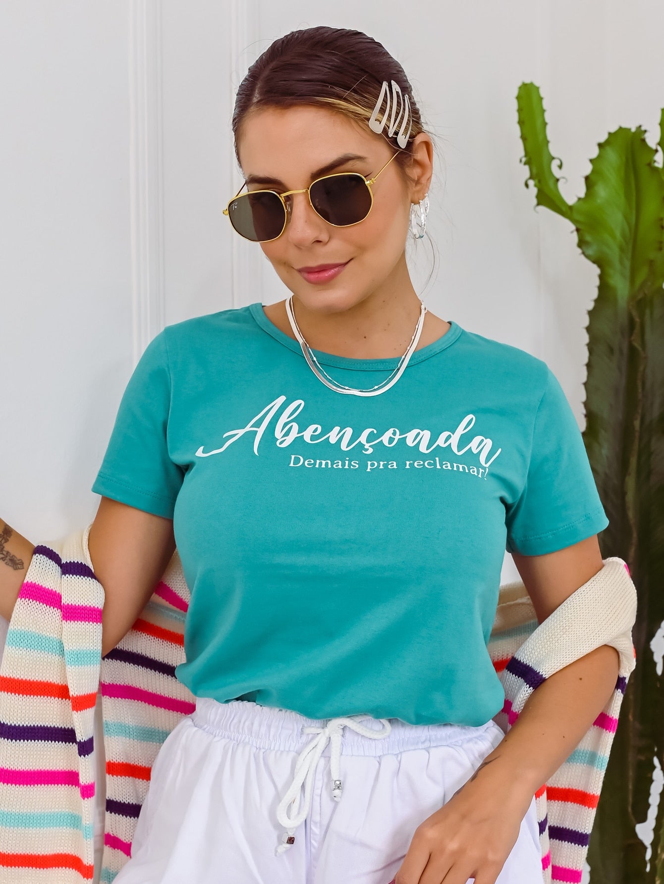 Blusa Feminina T-Shirt Camiseta Manga Curta Malha 100% Algodão Premium (1)