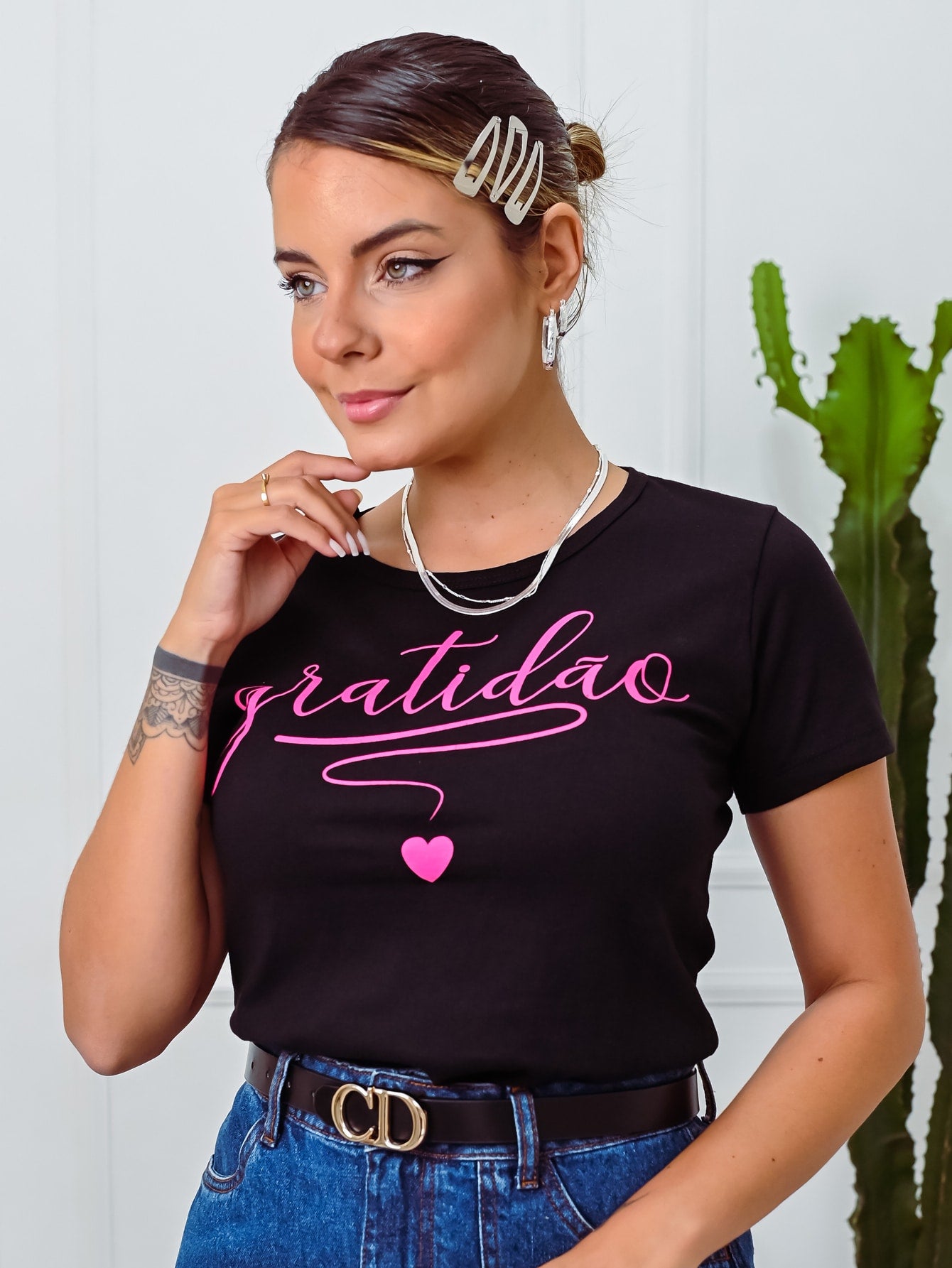 Blusa Feminina T-Shirt Camiseta Manga Curta Malha 100% Algodão Premium (1)