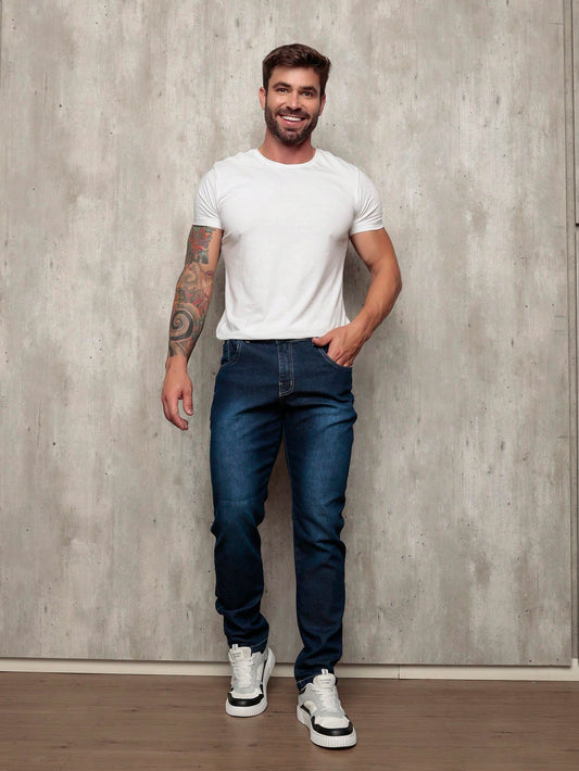 Calça Jeans Masculina Skinny Com Lycra Elastano Linha Premium