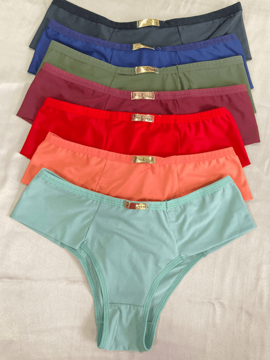 5 Calcinhas Tanga Lisa com Cós largo