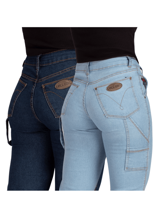Kit 2 Calça Feminina Carpinteira Country 34 Ao 48 Boiadeira Botas Texana Com Bolsos
