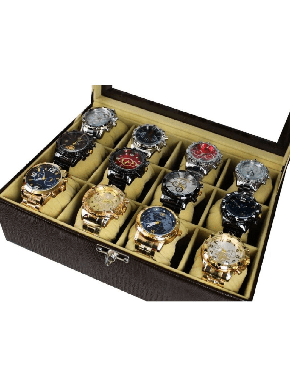 5 Unidades Relogios Masculinos pulseira em aço combo kit promocional revenda