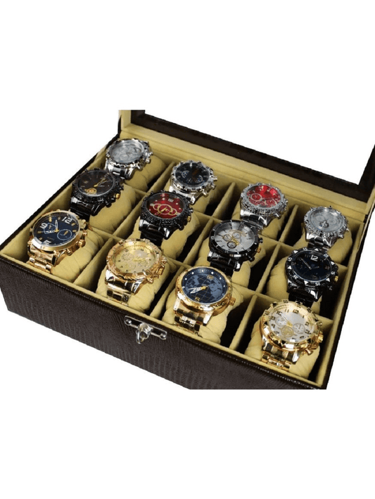 5 Unidades Relogios Masculinos pulseira em aço combo kit promocional revenda