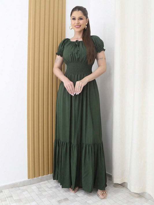 Vestido Longo Festa Evangélica Tem Forro e Elástico