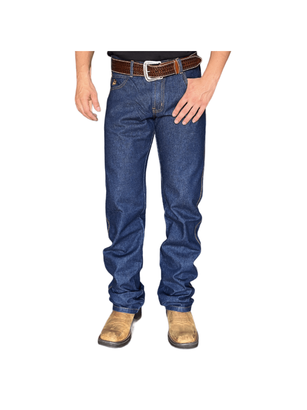 Kit 3 Calça Country Masculina Jeans Tecido Grosso Perna Larga Reta 100% Algodao