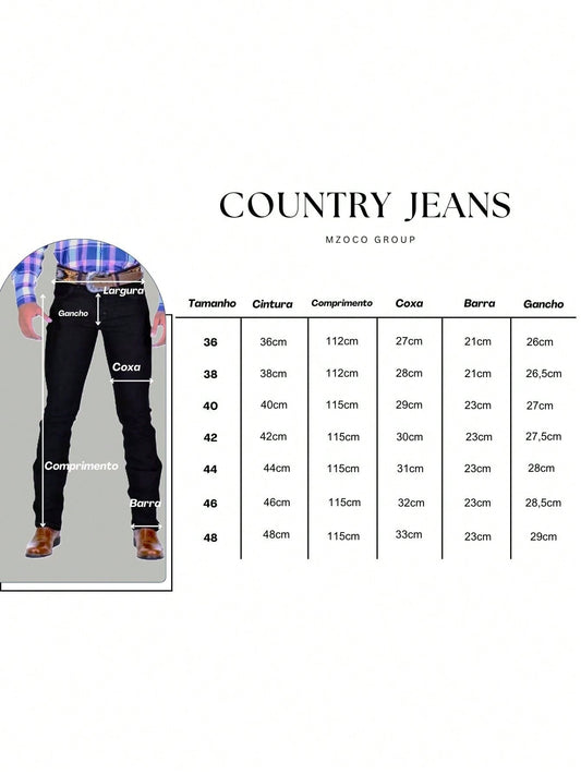 Kit 2 Calças Country Masculina Western Rodeio Montaria Delave e Stone