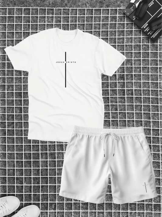 Kit Camiseta Algodão + Short Tectel Jesus Cristo Verão Combo