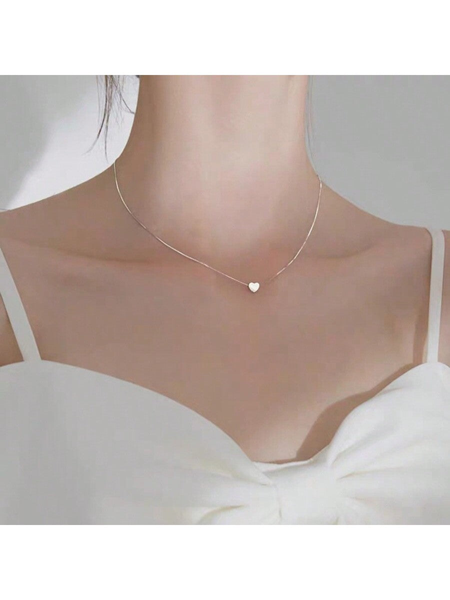 Colar Mini Coração Folheado a banhado a prata 925 a ouro 18K