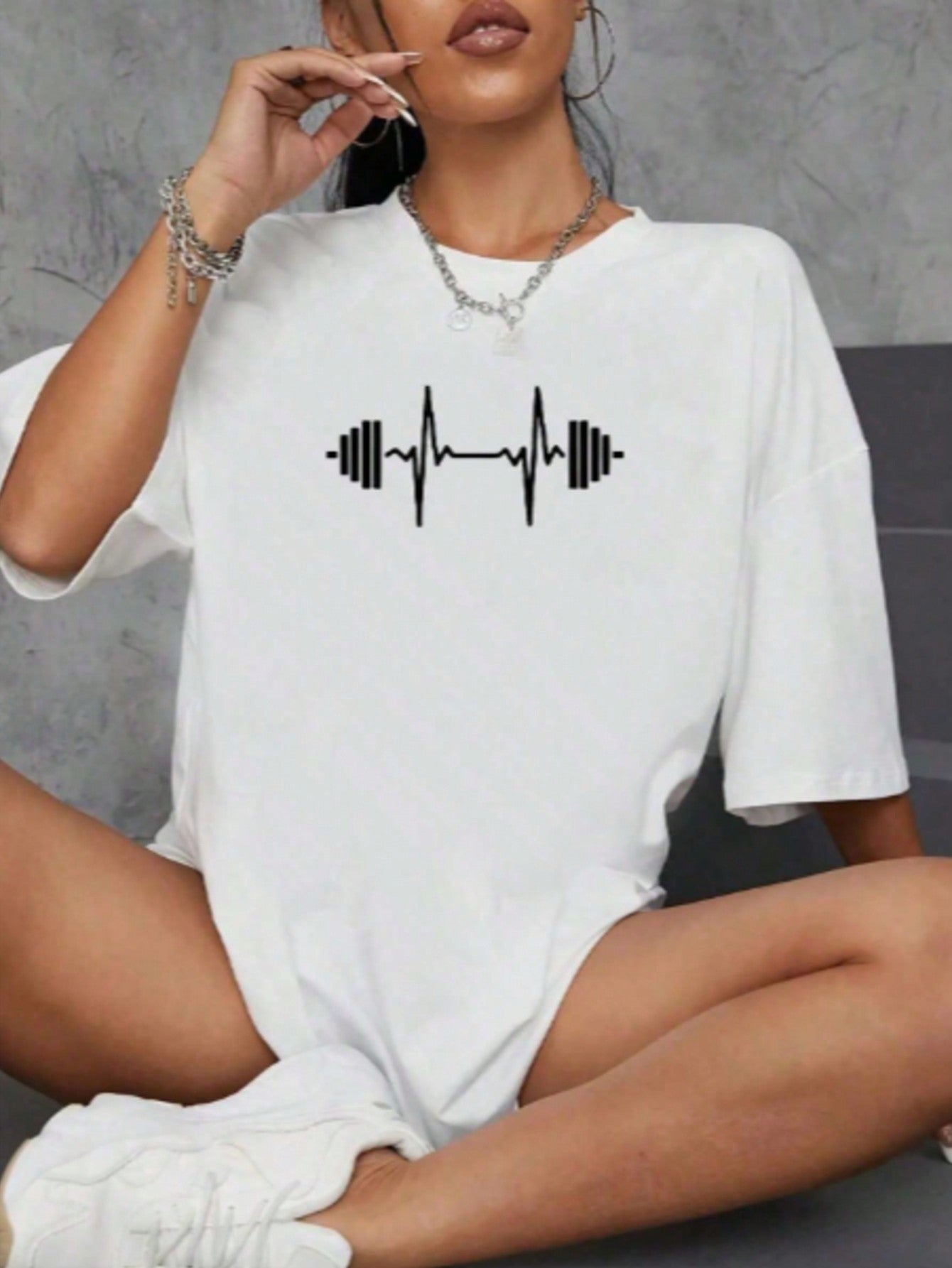 Camiseta Feminina Blusinha T Shit Fashion Algodão Plus Size Infantil Batimentos Treino Halter Academia