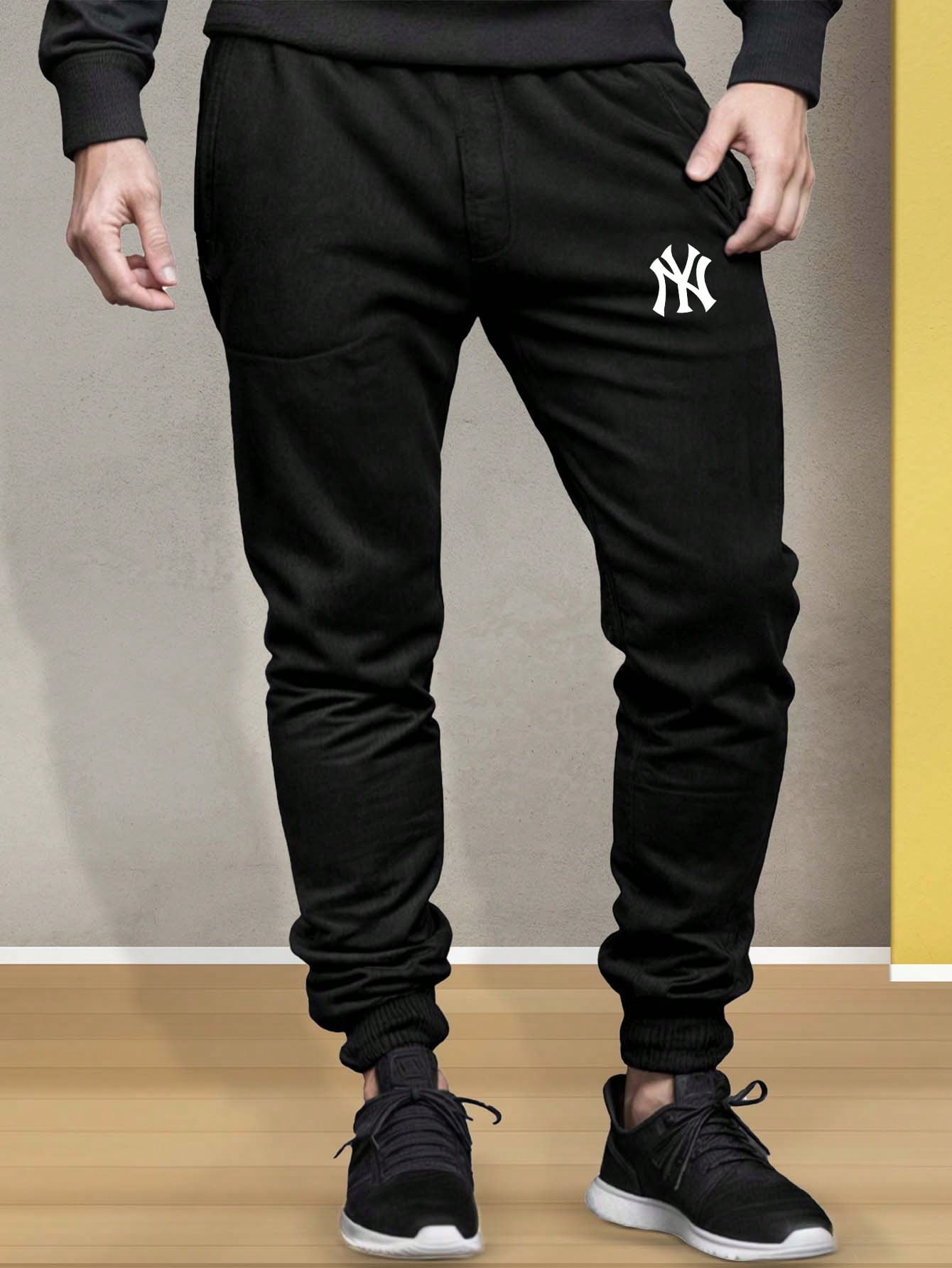Calça Moletom New York Masculina Algodão NY Moda Academia Passeio Esportiva Casual Treino Confortável