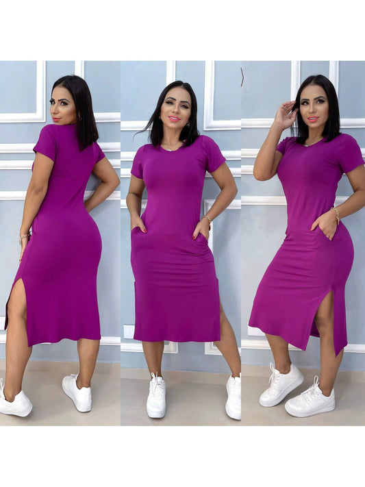 vestido midi com bolso tamanho unico g tecido visc likra