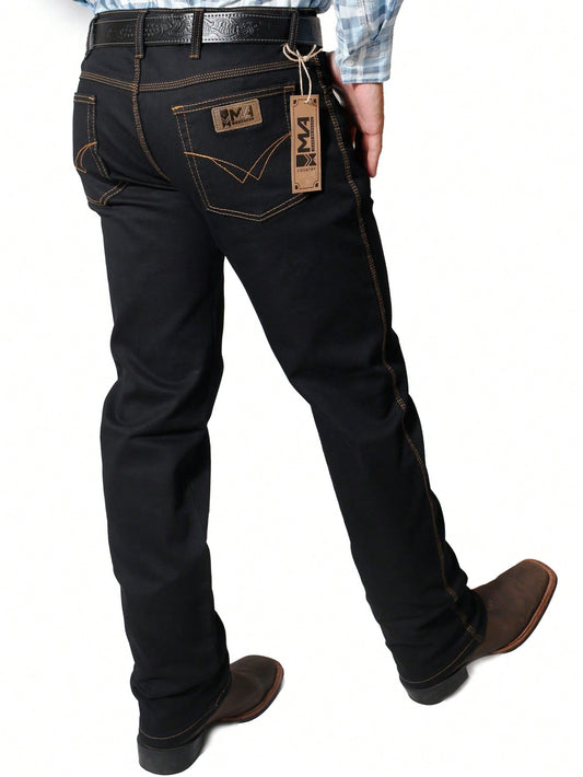 Calça country masculina jeans reforçada  para rodeio para usar com bota com elastano