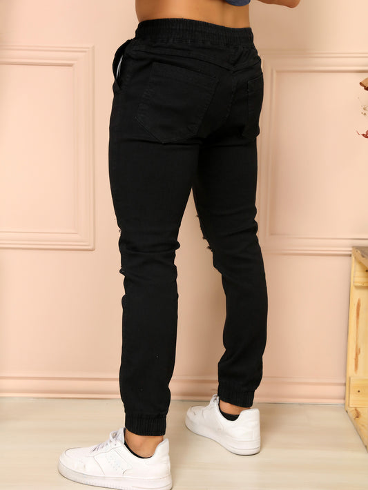 Calça jogger rasgada masculina pena com Elástico