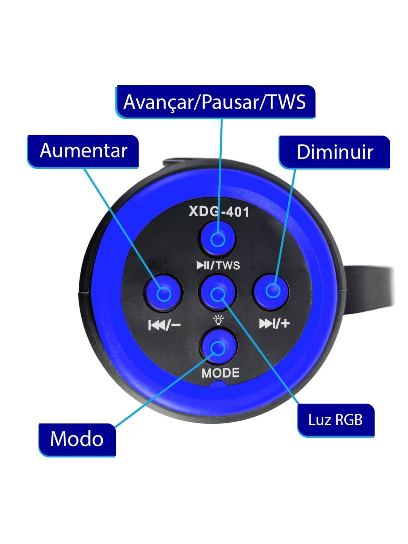 Caixa de som Caixinha  portátil Led Rgb TWS